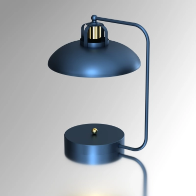 lafabryka.pl Lampka biurkowa FELIX NAVY BLUE/GOLD 1xE27 MLP7716 MILAGRO